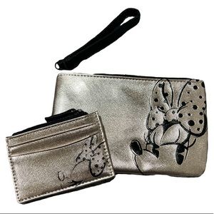 Danielle Nicole x Disney Minnie Mouse Metallic Wristlet Purse + Card Coin Wallet